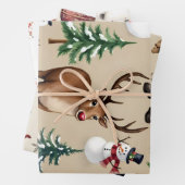  Retro Christmas Wrapping Paper Flat Sheet (In situ)