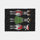 Retro Christmas Zebra Santa Reindeer Safari Animal Fleece Deken (Voorkant (Horizontaal))