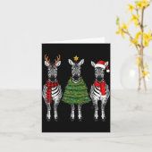 Retro Christmas Zebra Santa Reindeer Safari Animal Kaart (Gele Bloem)