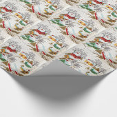 , Retro Chritmas Wrapping Paper Cadeaupapier (Hoek)