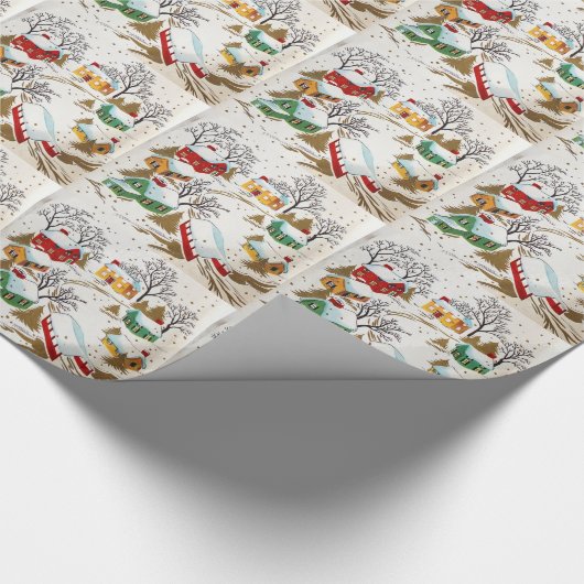 , Retro Chritmas Wrapping Paper Cadeaupapier (Hoek)