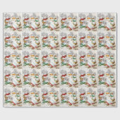 , Retro Chritmas Wrapping Paper Cadeaupapier (Vlak)