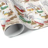 , Retro Chritmas Wrapping Paper Cadeaupapier (Rol Hoek)