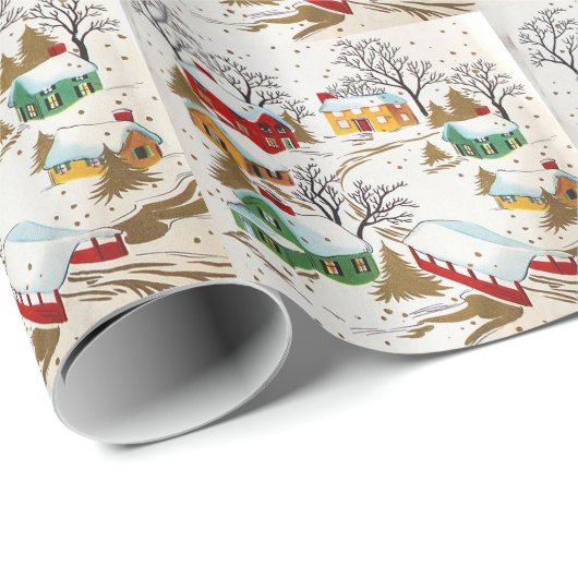 , Retro Chritmas Wrapping Paper Cadeaupapier (Rol Hoek)