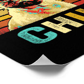 Retro Chug T-shirt Hond Zonsondergang Poster (Hoek)
