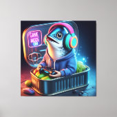 Retro Chunky Sardine Gamer Deep Sea Vibes Art Canvas Afdruk (Voorkant)