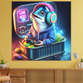 Retro Chunky Sardine Gamer Deep Sea Vibes Art Canvas Afdruk (Insitu (Woonkamer))