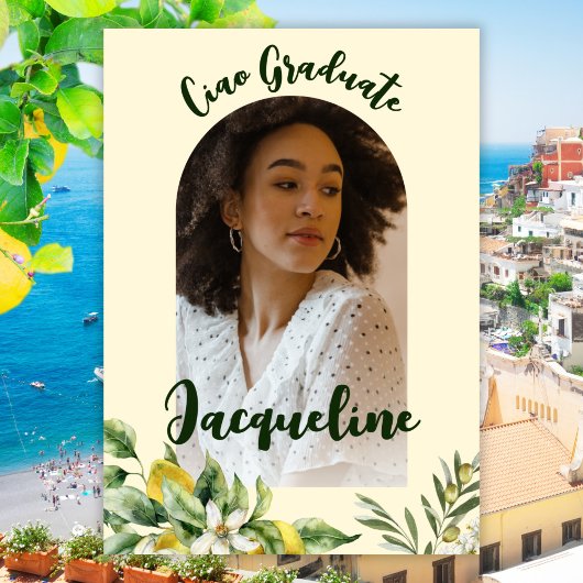 Retro Ciao Afstuderen Italiaans 2024 Roze Boog Fot Kaart