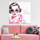Retro Ciao Bella La Dolce Vita Canvas Afdruk (Insitu (Woonkamer))