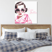 Retro Ciao Bella La Dolce Vita Canvas Afdruk (Insitu (Slaapkamer))