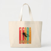 Retro CICADA OVERLEVENDE Grote Tote Bag (Voorkant)