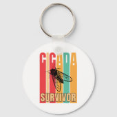 Retro CICADA OVERLEVENDE Sleutelhanger (Voorkant)