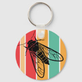 Retro CICADA OVERLEVENDE Sleutelhanger (Achterkant)