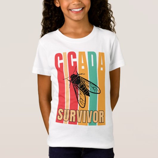 Retro CICADA OVERLEVENDE T-shirt (Voorkant)