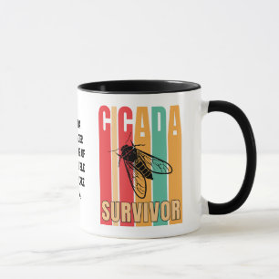 Retro CICADA SURVIVOR met Aangepaste Tekst Mok