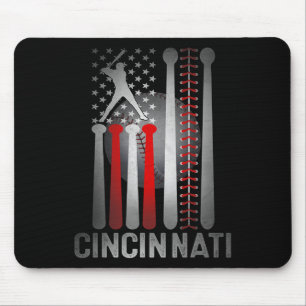 Retro Cincinnati Amerikaanse Vlag Vervallen Honkba Muismat