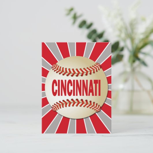 RETRO CINCINNATI BASEBALL BRIEFKAART (Staand voorkant)