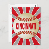RETRO CINCINNATI BASEBALL BRIEFKAART (Voorkant / Achterkant)