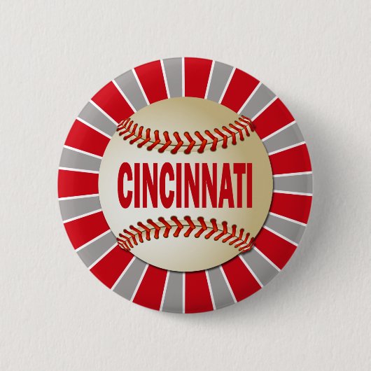 RETRO CINCINNATI BASEBALL RONDE BUTTON 5,7 CM (Voorkant)