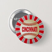 RETRO CINCINNATI BASEBALL RONDE BUTTON 5,7 CM (Voorkant /achterkant)