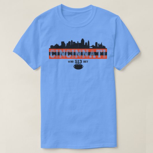 Retro Cincinnati Skyline 513 T-shirt (Design voorkant)