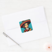 Retro Cinco de Mayo Fiesta Party Favoriet Vierkante Sticker (Envelop)