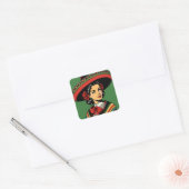 Retro Cinco de Mayo Fiesta Party Favoriet Vierkante Sticker (Envelop)