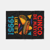 Retro cinco de mayo Mexicaans feest Fleece Deken (Voorkant (Horizontaal))