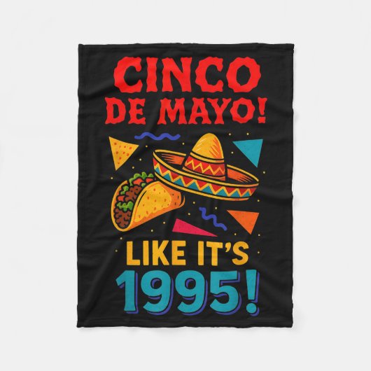 Retro cinco de mayo Mexicaans feest Fleece Deken (Voorkant)