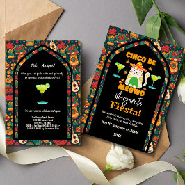 Retro Cinco De Mayo- Schattigee kat Margarita Fies Kaart