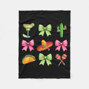 Retro cinco de mayo taco hoed coquette strik das fleece deken