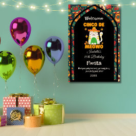 Retro Cinco De Mayo- Verjaardags Welkom voor Cute  Foto Afdruk