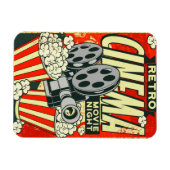 Retro *CINEMA* [Movie Night] Flexibele magneet (Horizontaal)