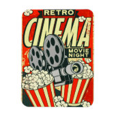 Retro *CINEMA* [Movie Night] Flexibele magneet (Verticaal)