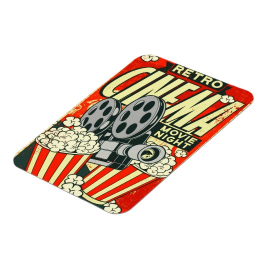 Retro *CINEMA* [Movie Night] Flexibele magneet (Linkerzijde)
