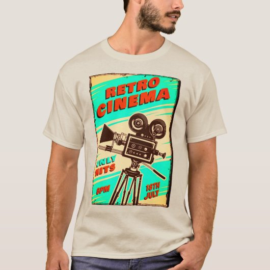 Retro CINEMA Poster T-Shirt (Voorkant)