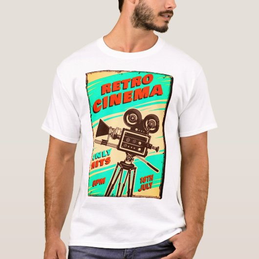 Retro CINEMA Poster T-Shirt (Voorkant)