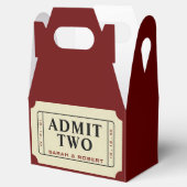 Retro Cinema Theater Geef twee ticket bruiloft toe Bedankdoosjes (Geopend)