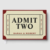 Retro Cinema Theater Geef twee ticket bruiloft toe Gastenboek (Voorkant)