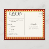 Retro Cinema Theater Markie Teken Rood Bruiloft RS Briefkaart (Achterkant)