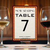 Retro Cinema Theater Marquee Teken Rood Bruiloft Kaart