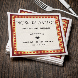 Retro Cinema Theater Marquee Teken Rood Bruiloft Servet