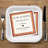 Retro Cinema Theater Marquee Teken Rood Bruiloft Servet