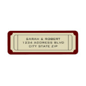 Retro Cinema Theater Ticket Stub Trouwadres Etiket (Voorkant)