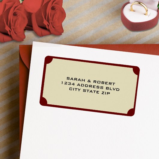 Retro Cinema Theater Ticket Stub Trouwadres Etiket