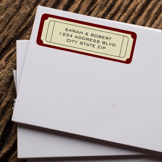 Retro Cinema Theater Ticket Stub Trouwadres Etiket