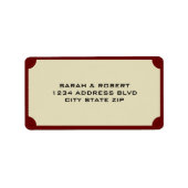 Retro Cinema Theater Ticket Stub Trouwadres Etiket (Voorkant)