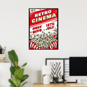 Retro Cinema | Vintage Classic Retro Poster (Thuiskantoor)