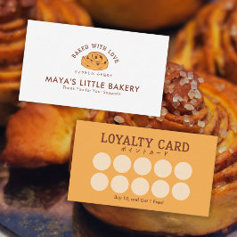 Retro Cinnamon Roll Logo Bakery Loyalty Rewards Visitekaartje