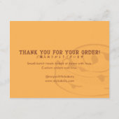 Retro Cinnamon Roll Logo Cake Care Instructions Bedankkaart (Achterkant)